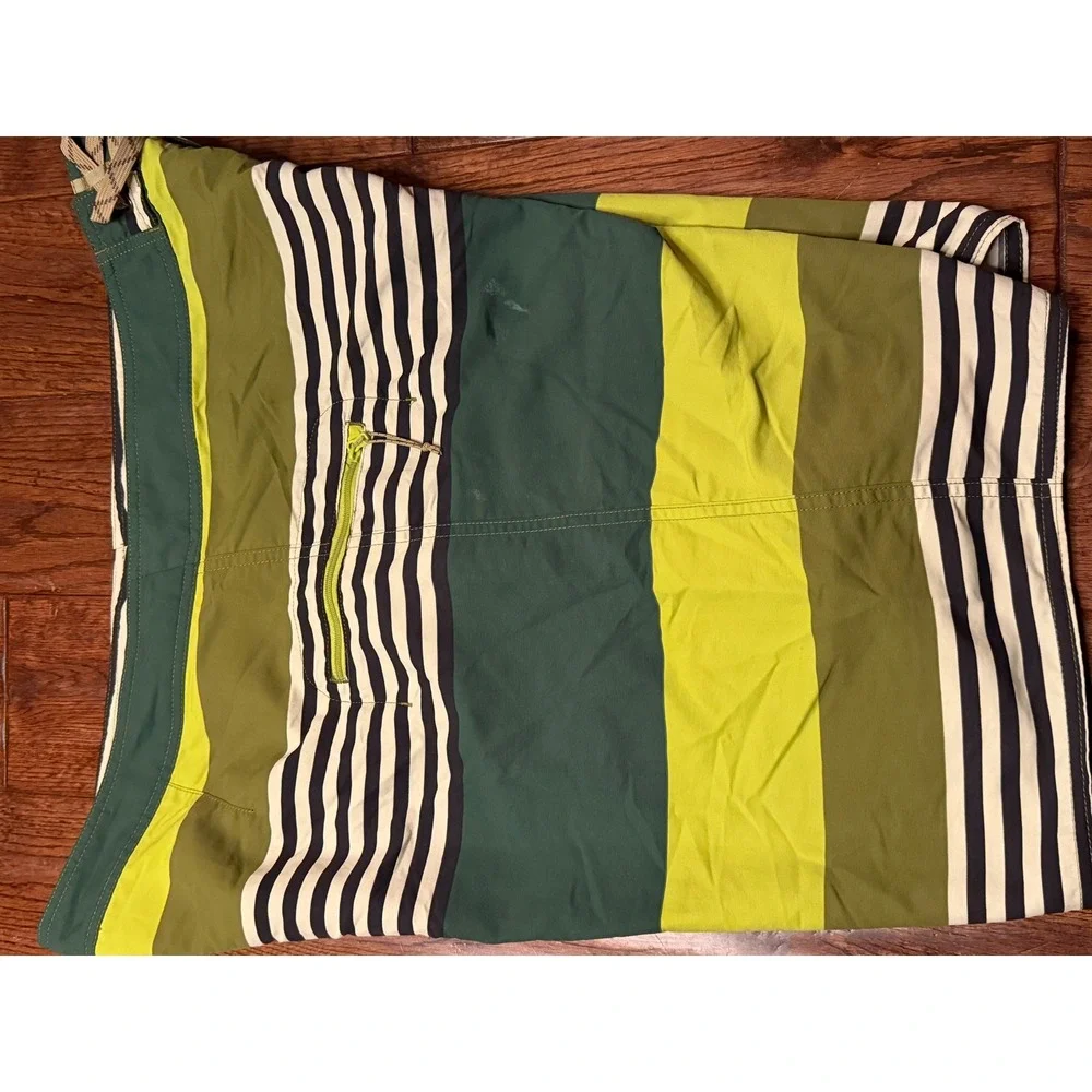 Patagonia Mens Striped Board Shorts Green Navy Blue Swim Trunks Size‎ 38